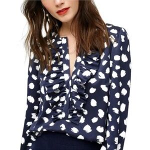 J. Crew Shirt Blue Ruffle